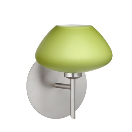 Besa Lighting Peri Mini Sconce, Chartreuse, Satin Nickel Finish, 1x5W LED 1SW-541035-LED-SN